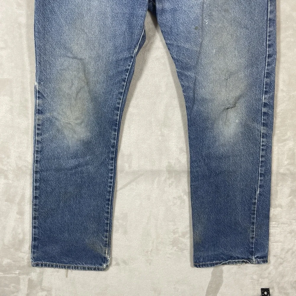 Vtg Y2K Levis 517 Jeans Mens 36x34 Whisker Fade Distressed Mid Wash Bootcut